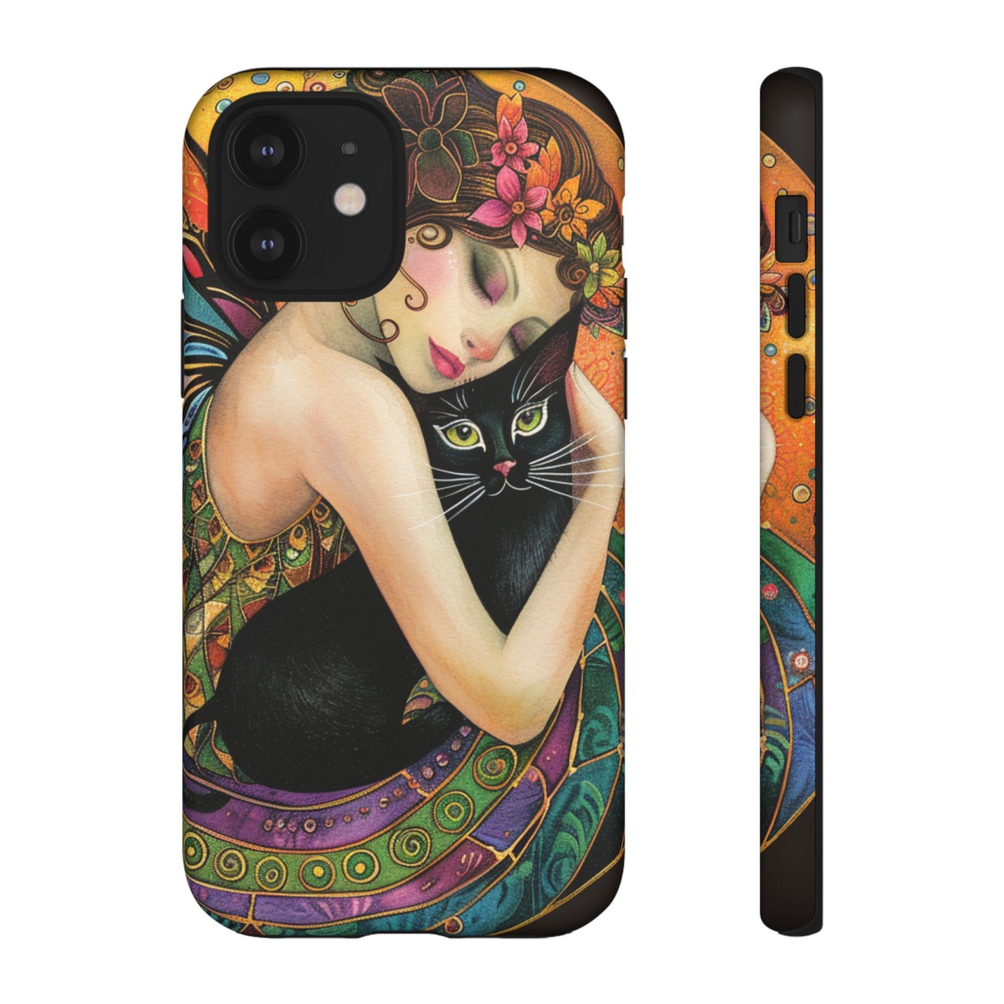 Colorful Art Phone Case with Cat and Fairy Design, Phone Cover Gift for Cat Lovers, Unique Floral Case, Magical Design, Vibrant Phone [...]