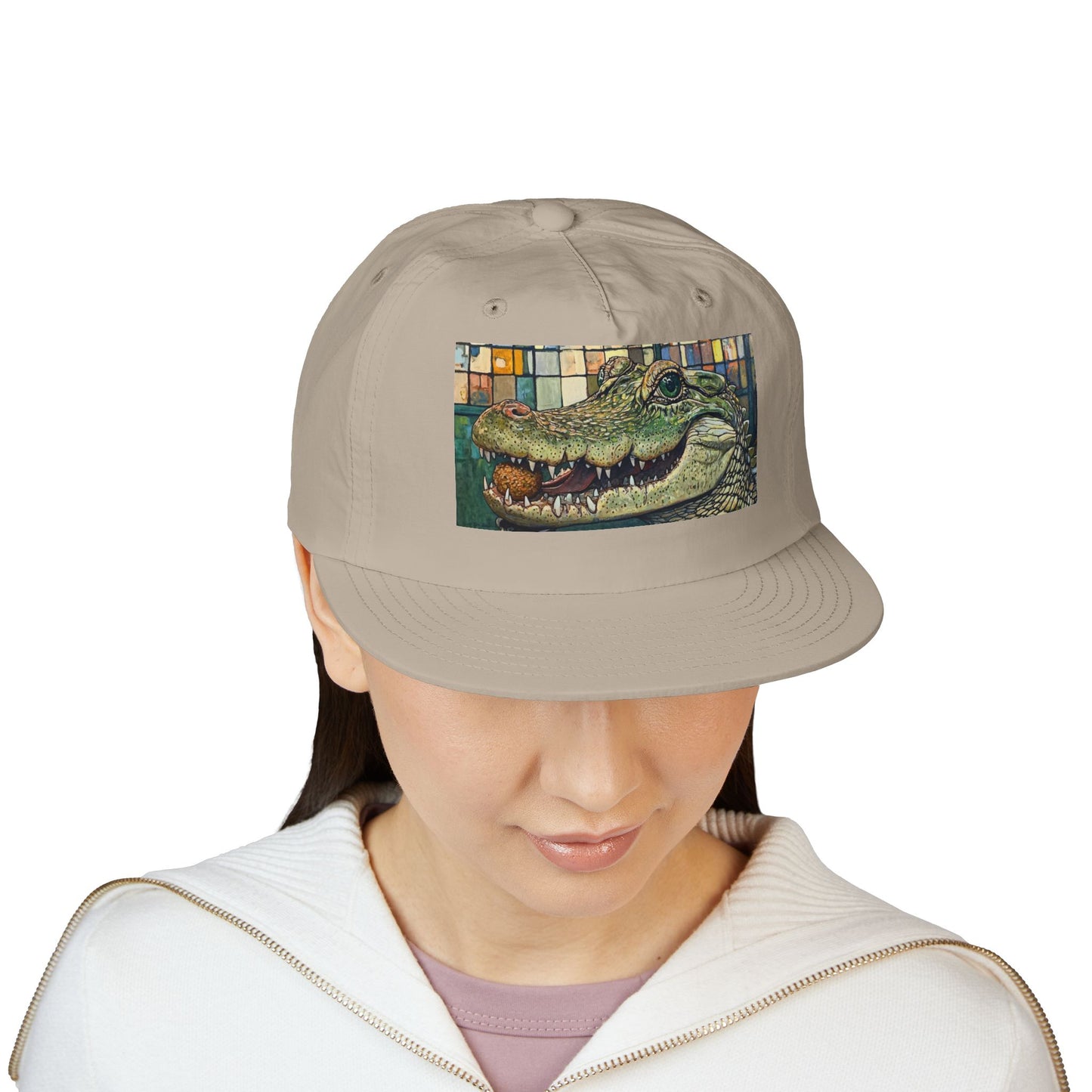 Alligator Bites Surf Cap, Beach Hat, Summer Accessory, Cute Gift, Outdoor Recreation, Unique Beach Style