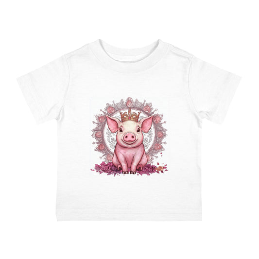 Princess Pig Graphic Infant Tee, Perfect for Newborns, Gifts, Toddler Outfits, Baby Shower, Animal Lover's Shirt