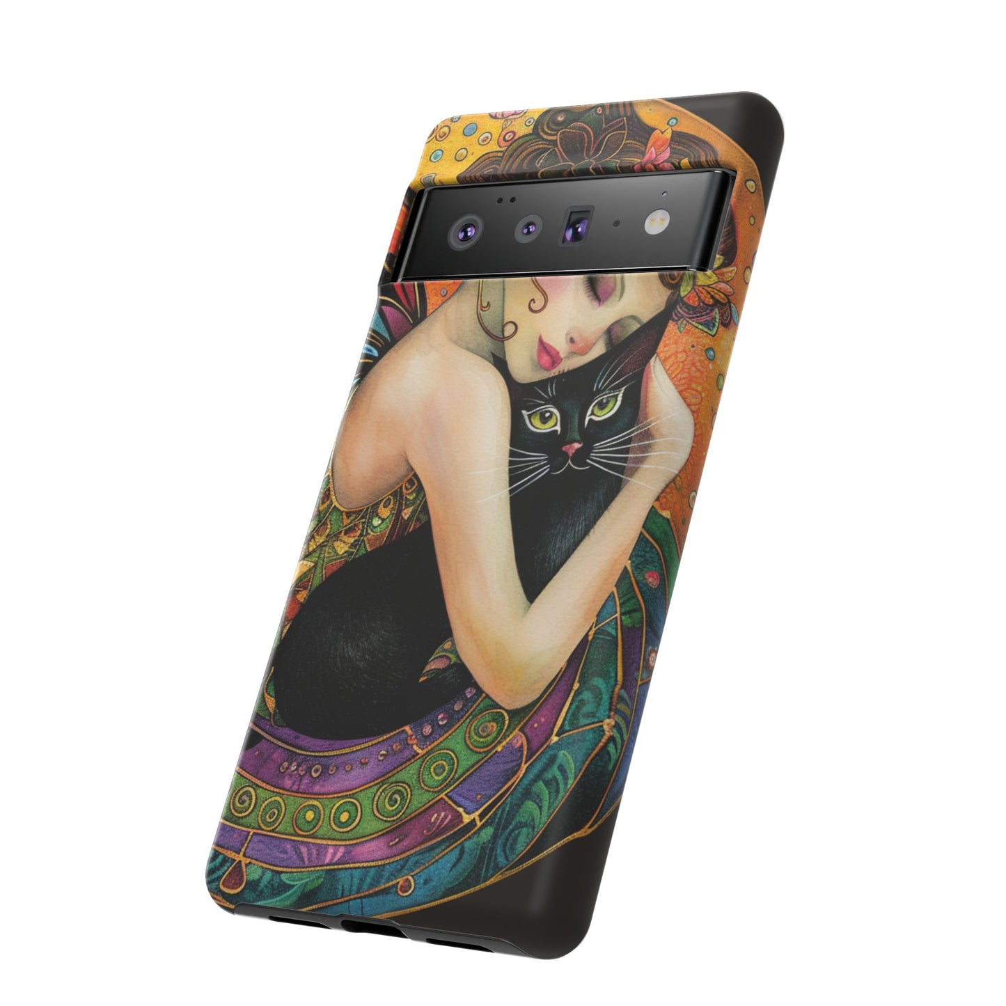 Colorful Art Phone Case with Cat and Fairy Design, Phone Cover Gift for Cat Lovers, Unique Floral Case, Magical Design, Vibrant Phone [...]