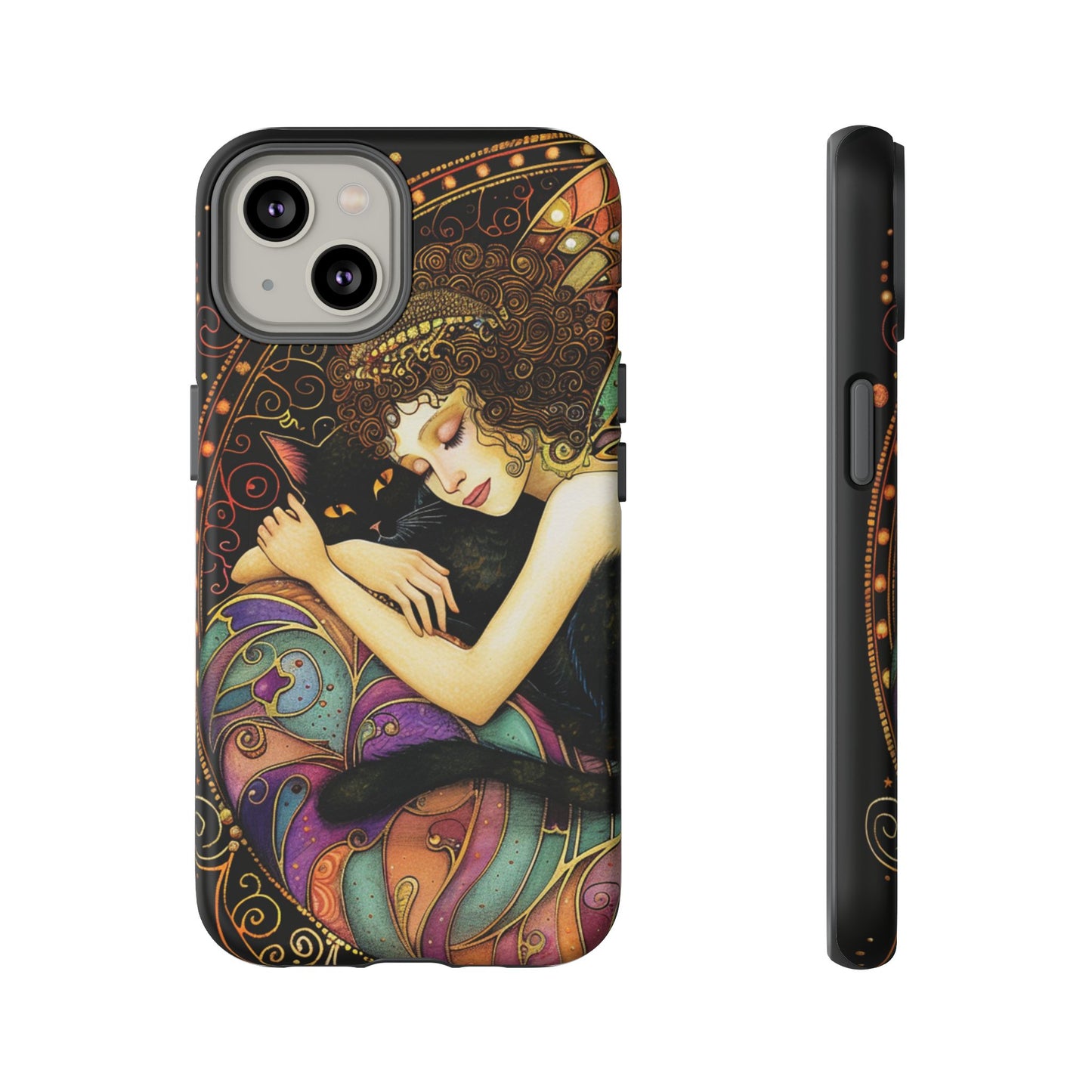 Artistic Phone Case for Cat Lovers, Tough Cases with Enchanting Design, Unique Gift for Birthdays, Holidays, and Celebrations