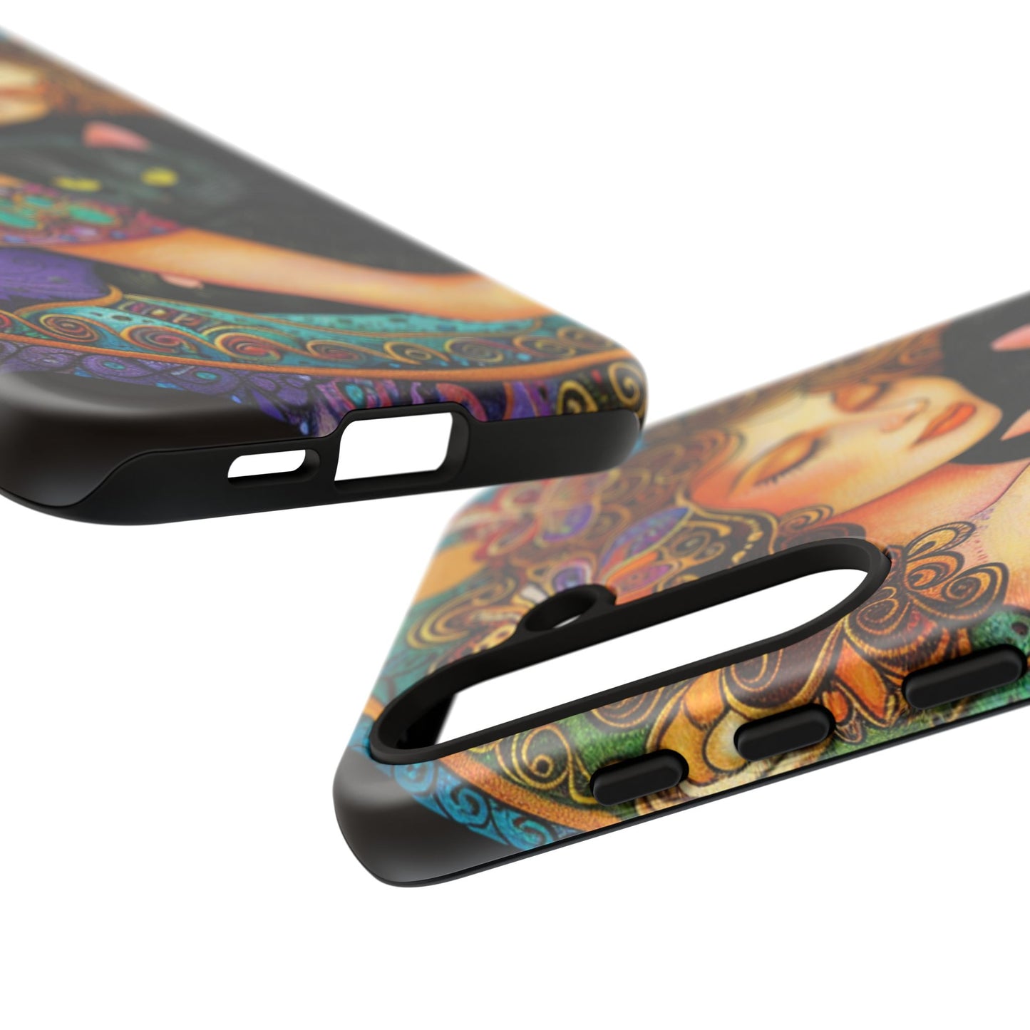 Colorful Cat Art Phone Case, Tough Phone Cover for Cat Lovers, Gift for Pet Owners, Artistic Mobile Case, Cute Cat Design
