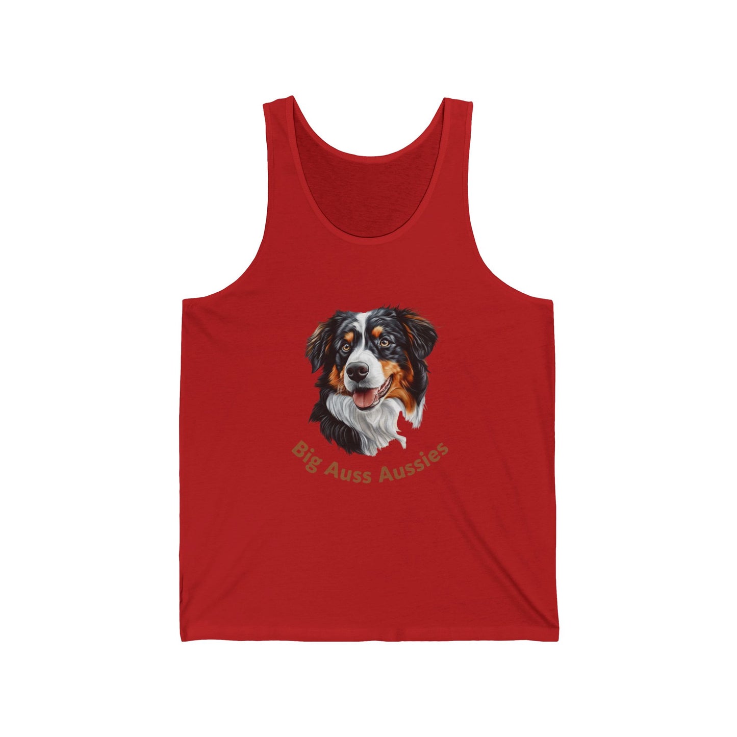 Big Auss Aussies  Unisex Jersey Tank Tri Color Australian Shepherd