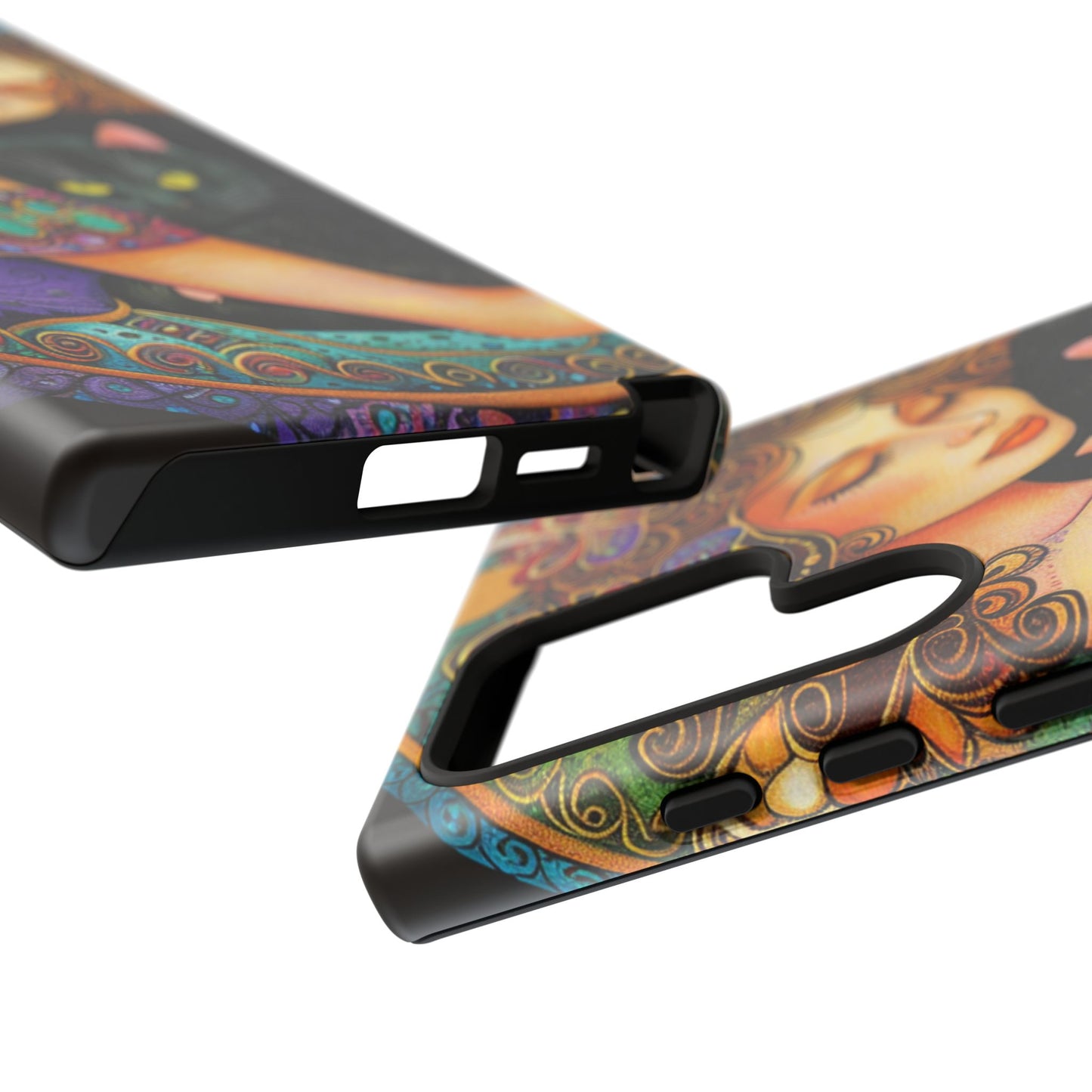 Colorful Cat Art Phone Case, Tough Phone Cover for Cat Lovers, Gift for Pet Owners, Artistic Mobile Case, Cute Cat Design