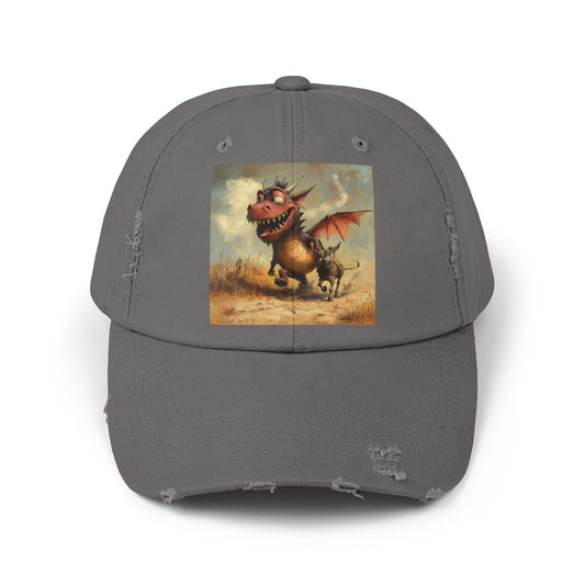 Playful Dragon Ass Distressed Cap | Unisex Cap, Casual, Gift for Fantasy Lovers, Birthday Gift, Festival Attire