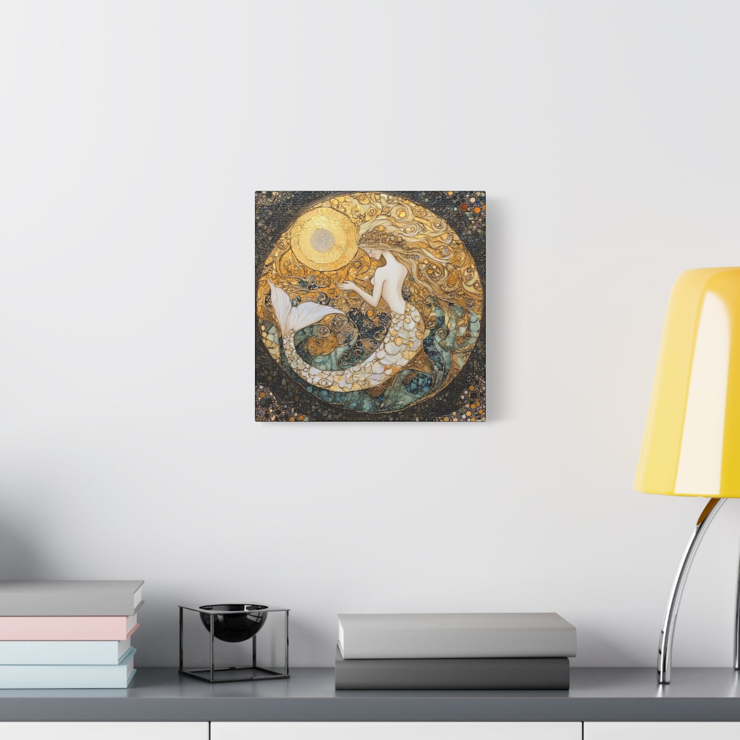 Elegant Mermaid Wall Art - Stretched Matte Canvas, Nautical Decor, Ocean Lover Gift, Home Decoration, Unique Mermaid Artwork