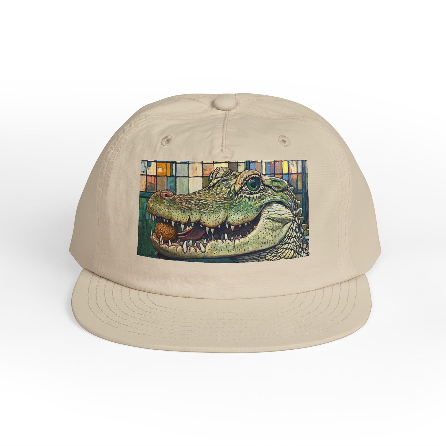 Alligator Bites Surf Cap, Beach Hat, Summer Accessory, Cute Gift, Outdoor Recreation, Unique Beach Style
