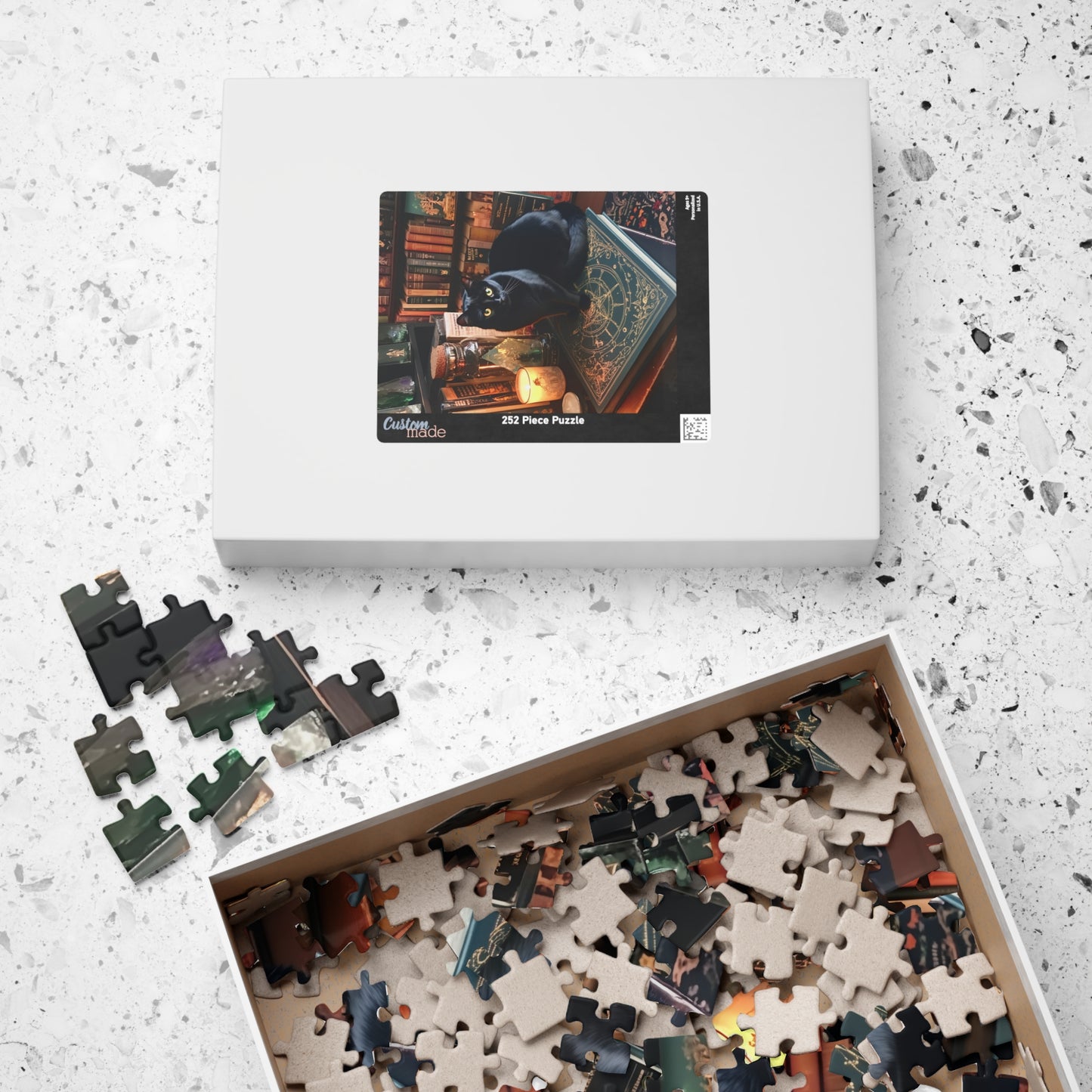 Black Cat on Book Puzzle | Jigsaw Puzzle 520 Piece