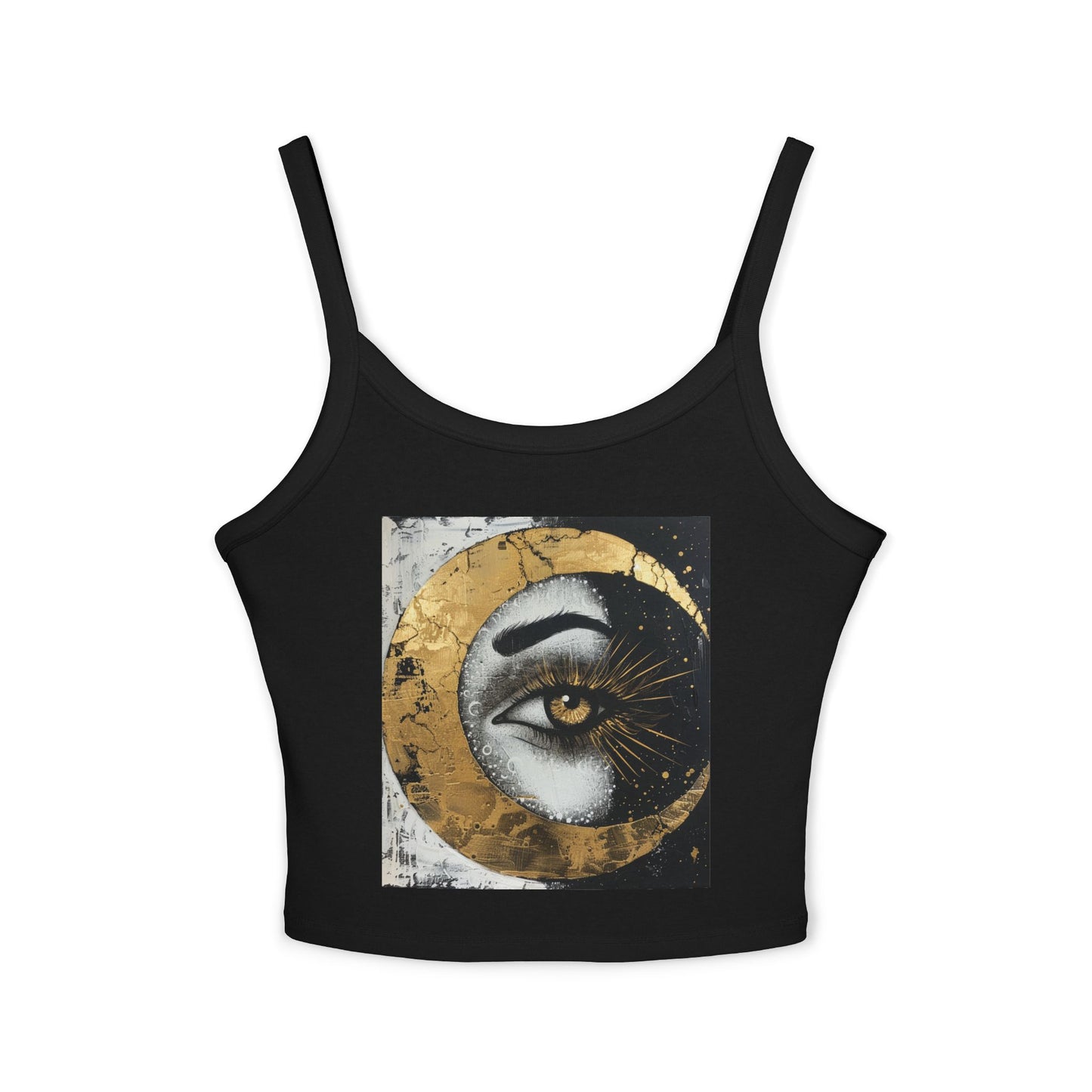 Mystic Eye Women's Spaghetti Strap Tank Top, Boho Style Summer Top, Casual Wear, Festival Fashion, Art-Inspired Clothing