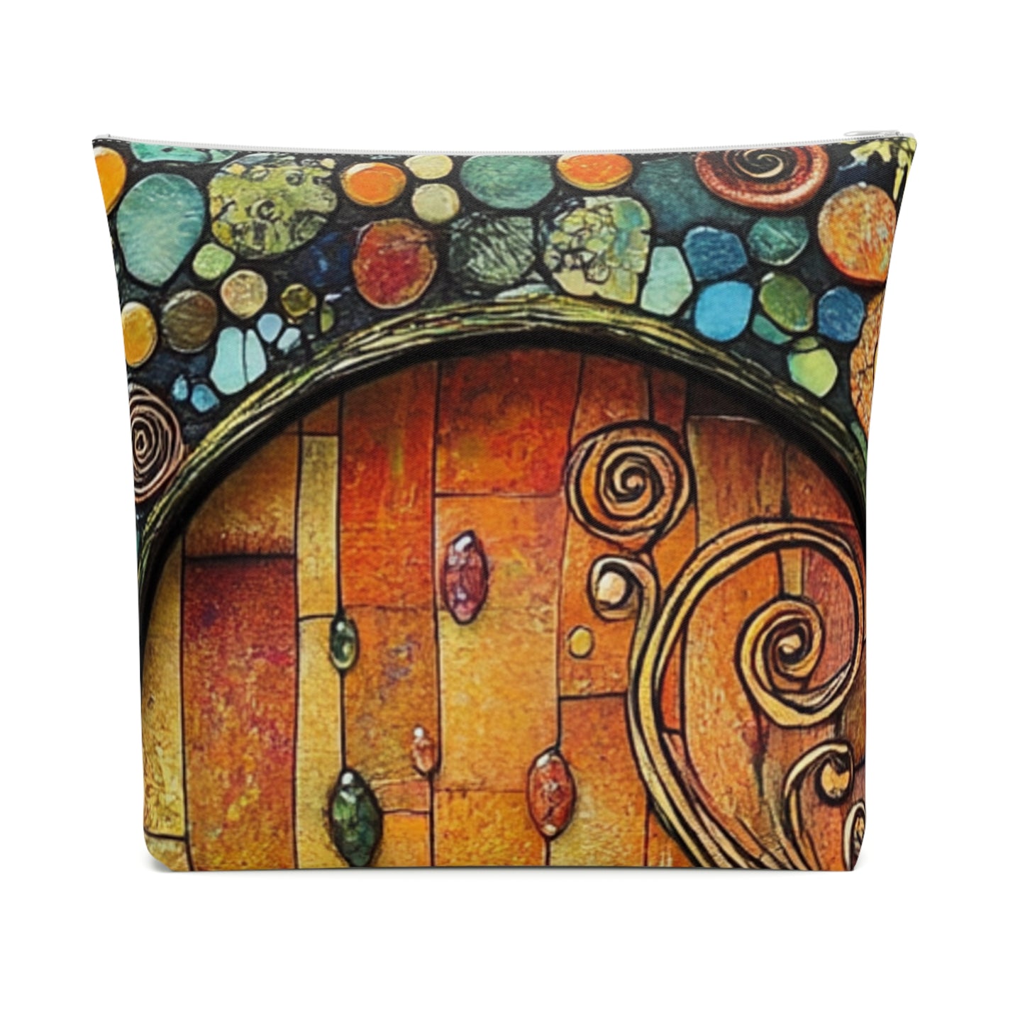Fairy Door Artistic Cotton Cosmetic Bag, Colorful Art Pouch, Makeup Organizer, Travel Essentials, Gift for Her, Festival Ready