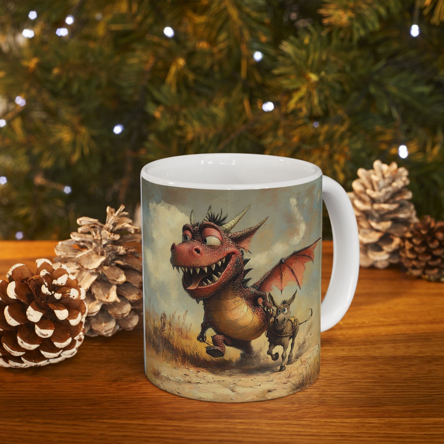 Dragon Ass Ceramic Mug - Whimsical Gift for Dragon Lovers, Unique Coffee Cup, Funny Tea Mug, Cute Dragon Artwork, Imaginary Creatures