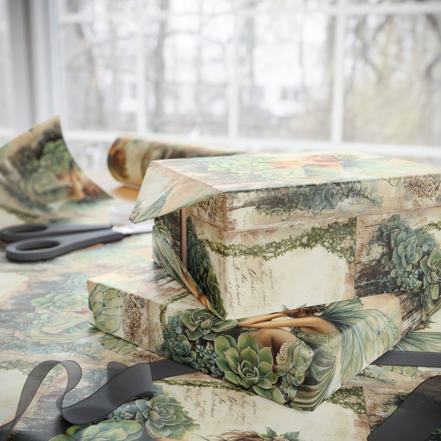 Chic Fairy Gift Wrapping Paper for All Occasions, Floral & Botanical Designs, Eco-Friendly Wrap, Birthday, Wedding, Holiday