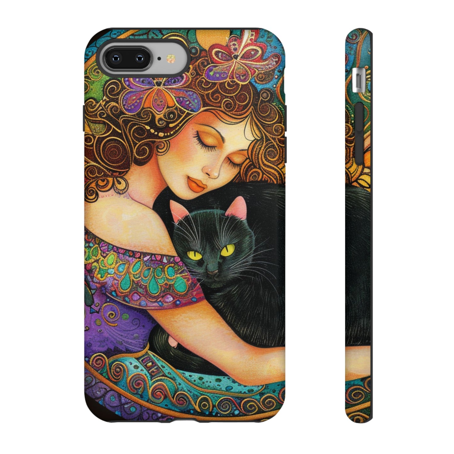Colorful Cat Art Phone Case, Tough Phone Cover for Cat Lovers, Gift for Pet Owners, Artistic Mobile Case, Cute Cat Design