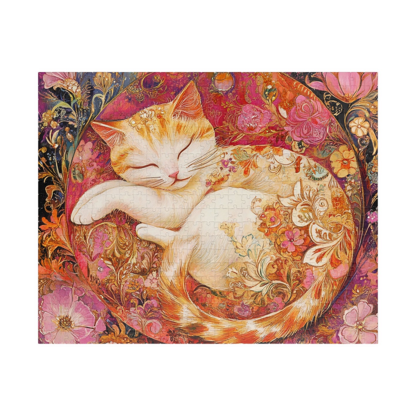 Art Nouveau Sleeping Floral Cat Puzzle | 252-1014 Piece Jigsaw