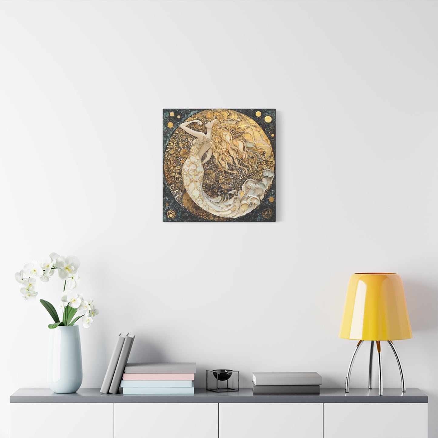 Elegant Mermaid Canvas Art, Home Decor, Wall Art, Gift for Her, Coastal Vibes, Housewarming Gift