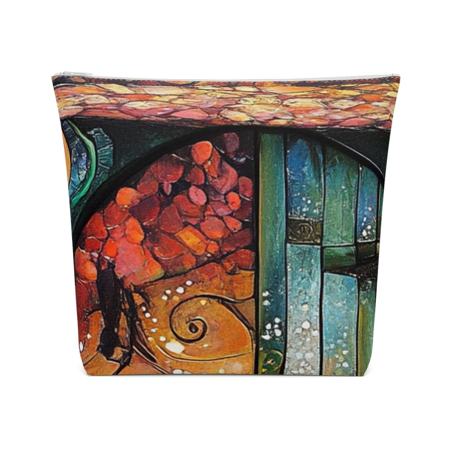 Fairy Door Artistic Cotton Cosmetic Bag, Colorful Makeup Pouch, Travel Organizer, Toiletry Bag, Unique Gift for Her
