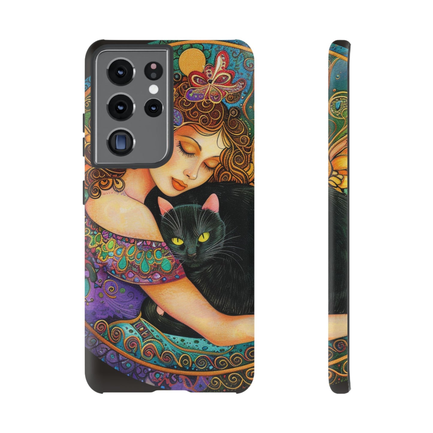 Colorful Cat Art Phone Case, Tough Phone Cover for Cat Lovers, Gift for Pet Owners, Artistic Mobile Case, Cute Cat Design