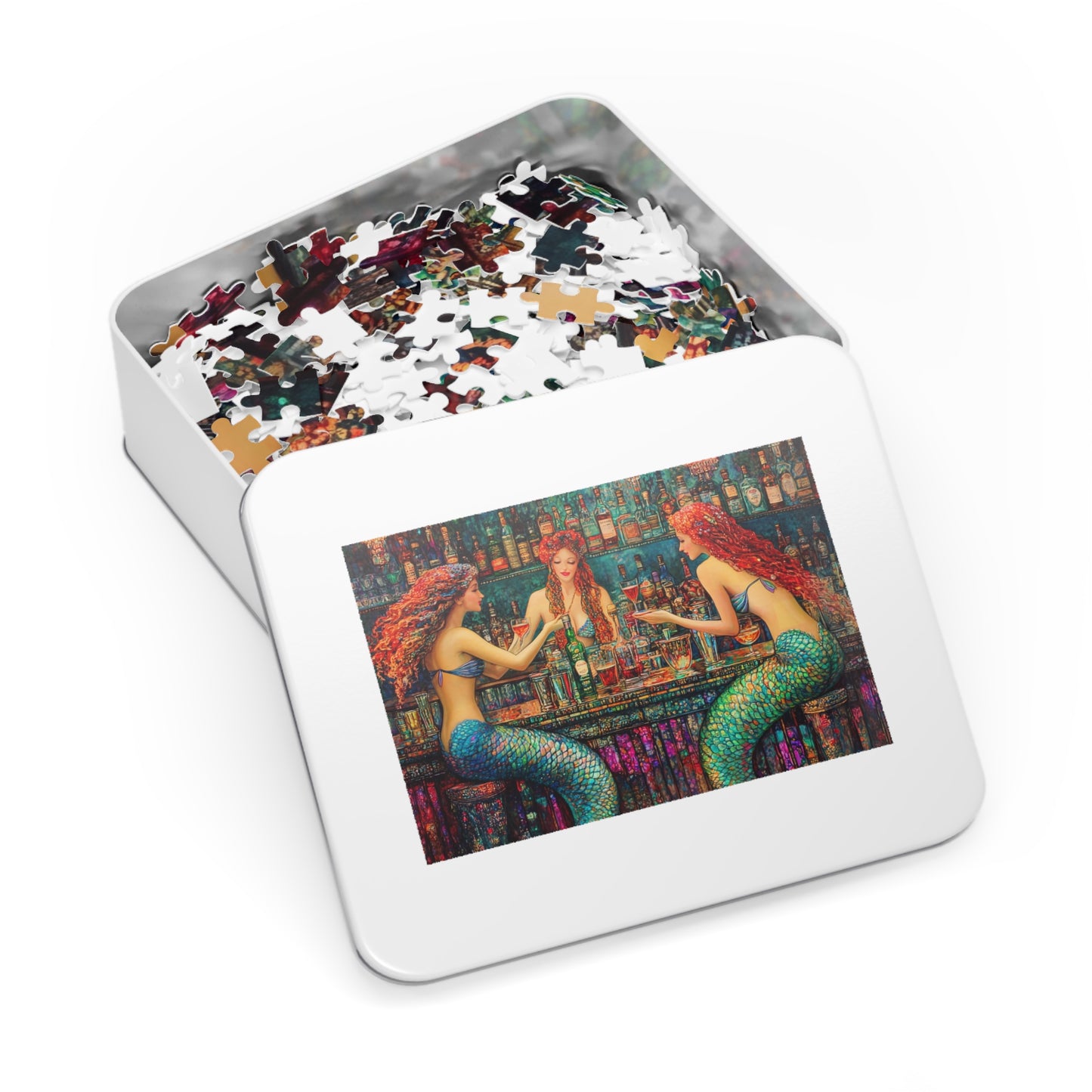 Mermaid Bar Gift Store Jigsaw Puzzle | 500-Piece Puzzle with Tin