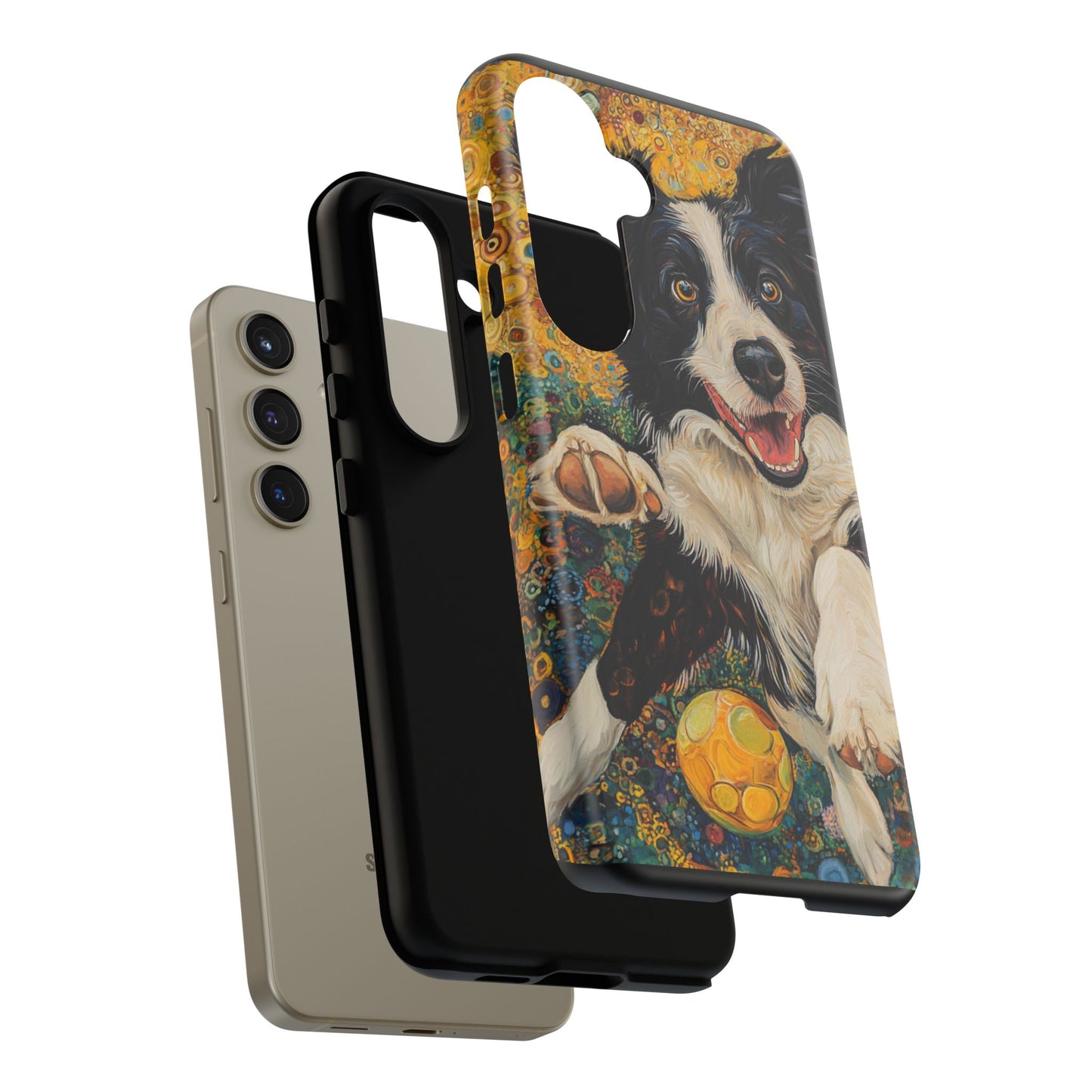 Border Collie Phone Case, Tough Cases, Pet Gifts, Customized Dog Accessories, Dog Mom Gift, Colorful Animal Artwork