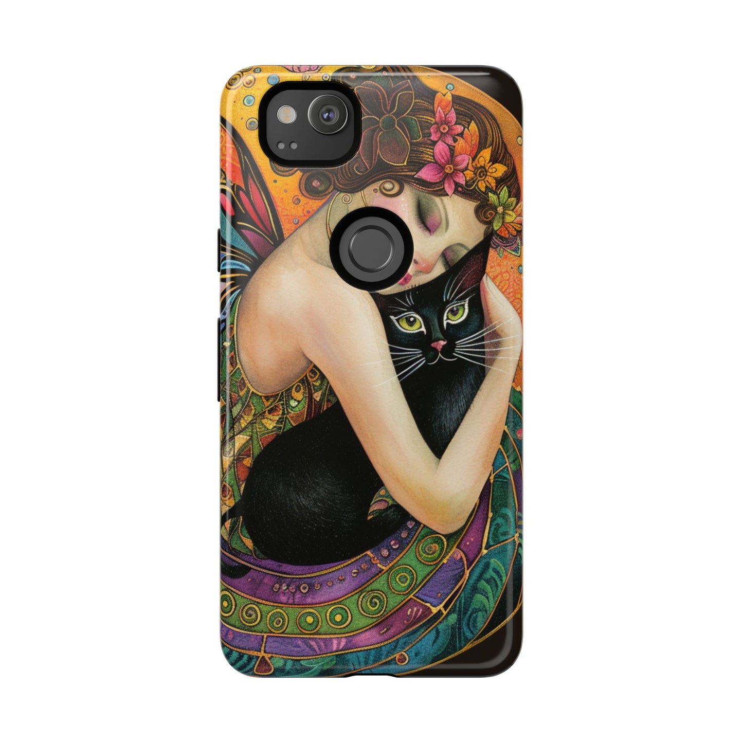 Colorful Art Phone Case with Cat and Fairy Design, Phone Cover Gift for Cat Lovers, Unique Floral Case, Magical Design, Vibrant Phone [...]