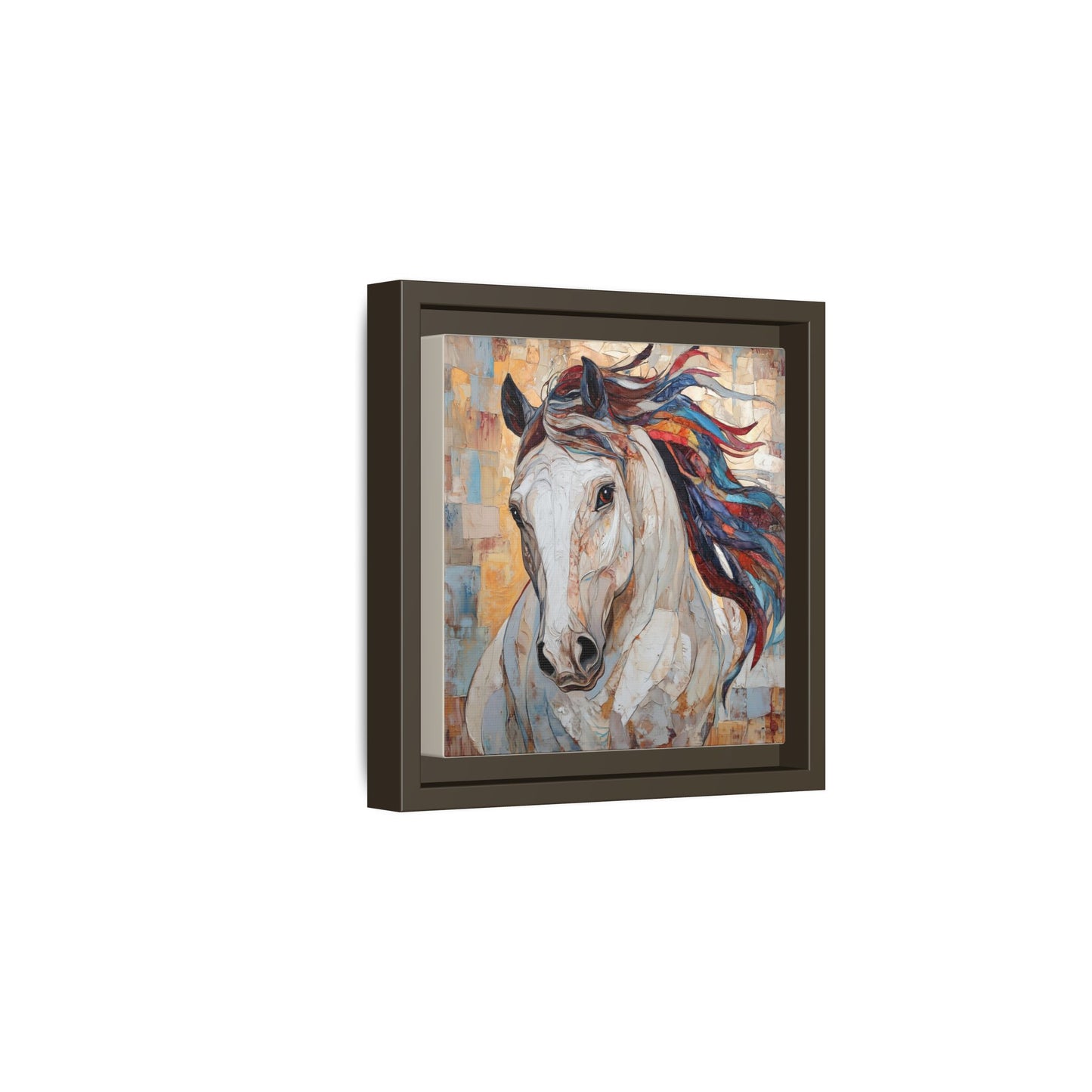 Colorful Mane Horse Matte Canvas Framed | Equine Wall Art