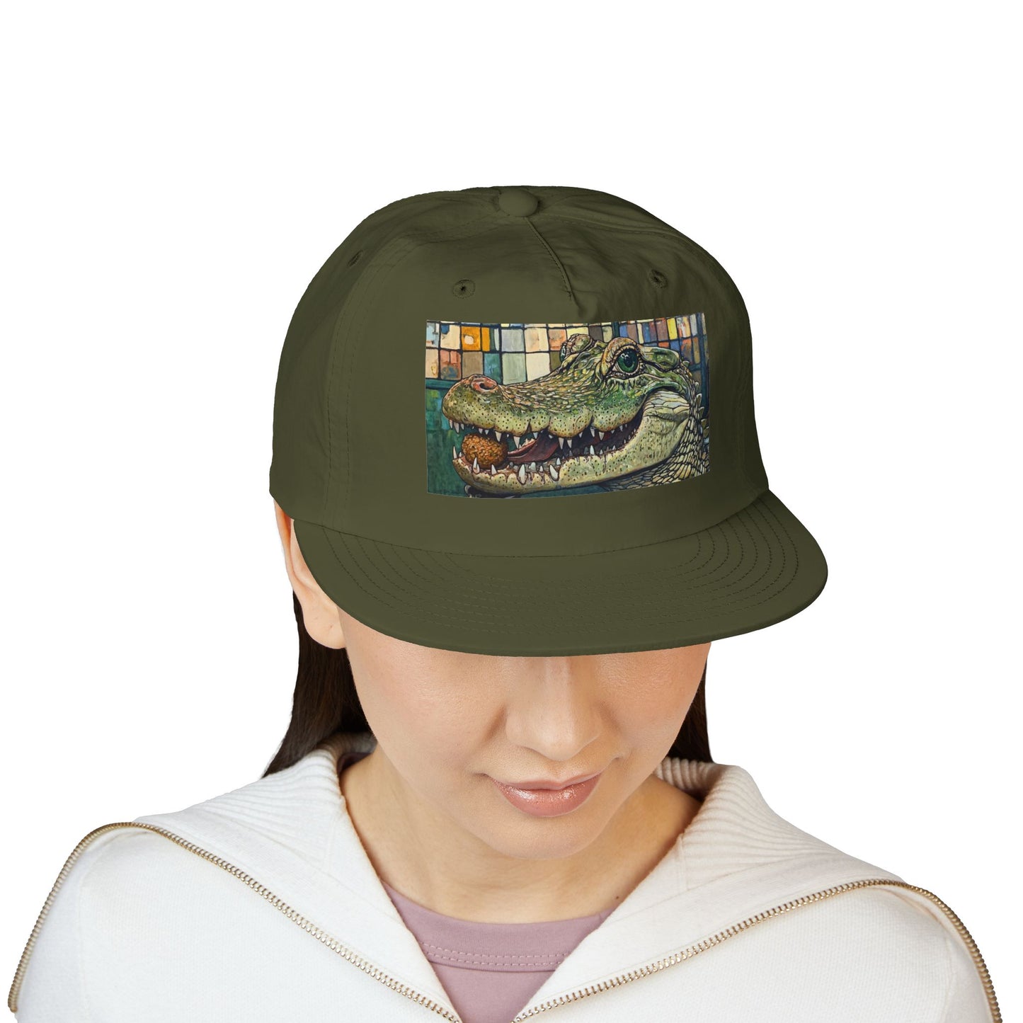 Alligator Bites Surf Cap, Beach Hat, Summer Accessory, Cute Gift, Outdoor Recreation, Unique Beach Style