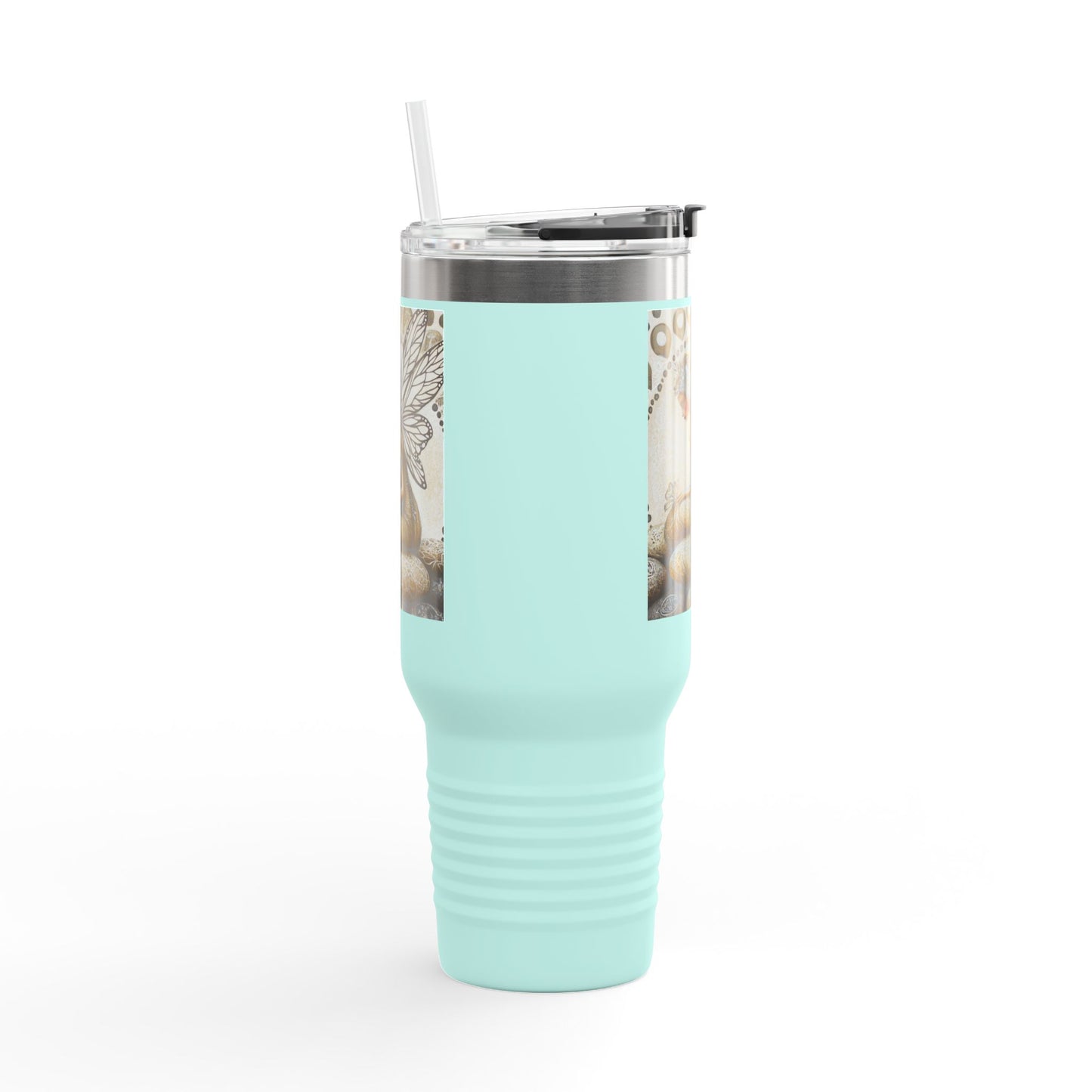 Good Fortune Stone Fairy Travel Mug, 40oz | Insulated Coffee Cup | Gifts for Nature Lovers | Boho Decor | Relaxation Gift