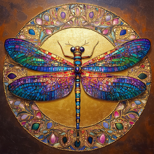 Exquisite Dichroic Dragonfly A4 Rice Paper or Art Print, Bodhi Gifts