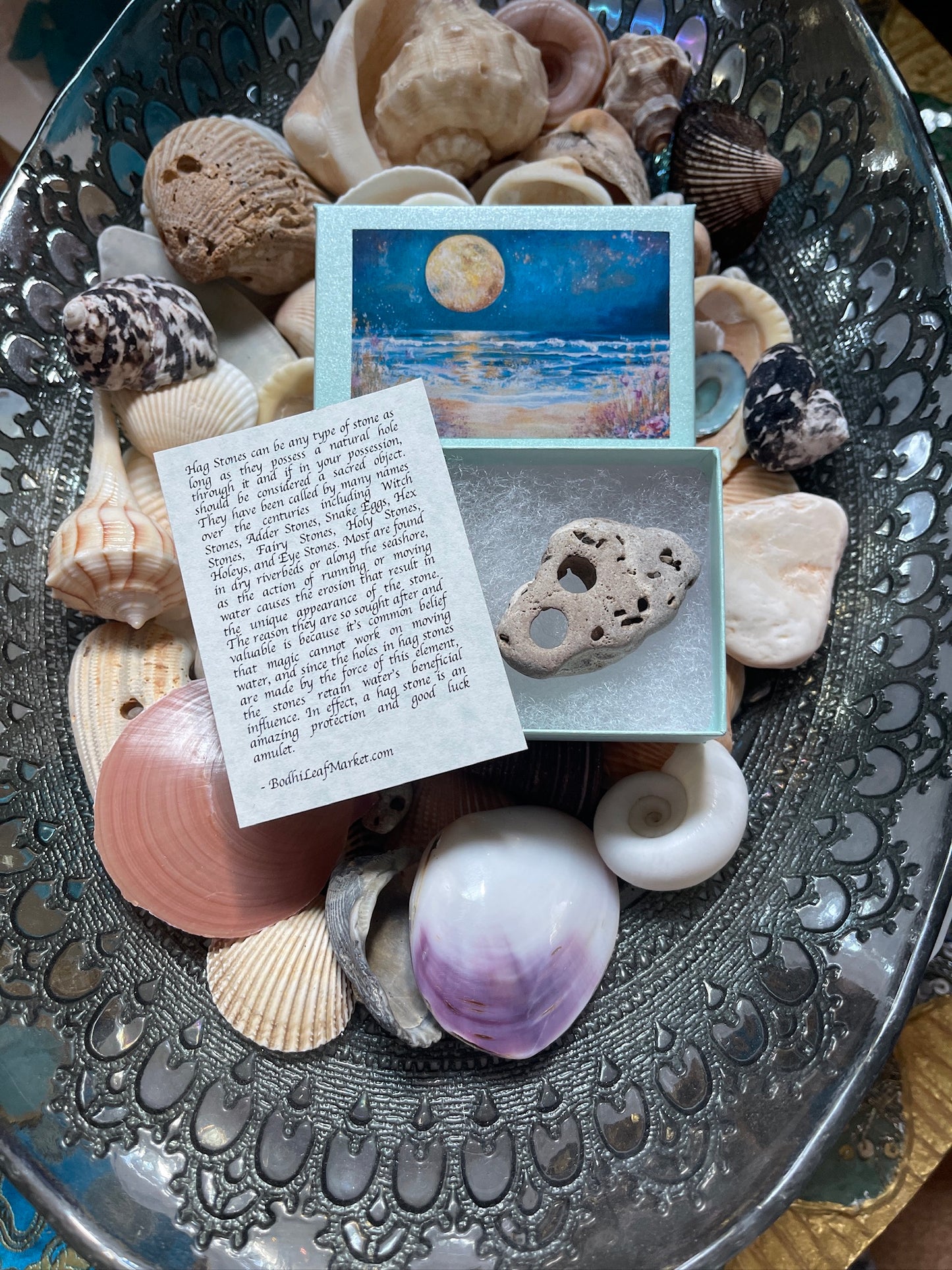 Magical Hagstone in Mystical Beach Gift Box