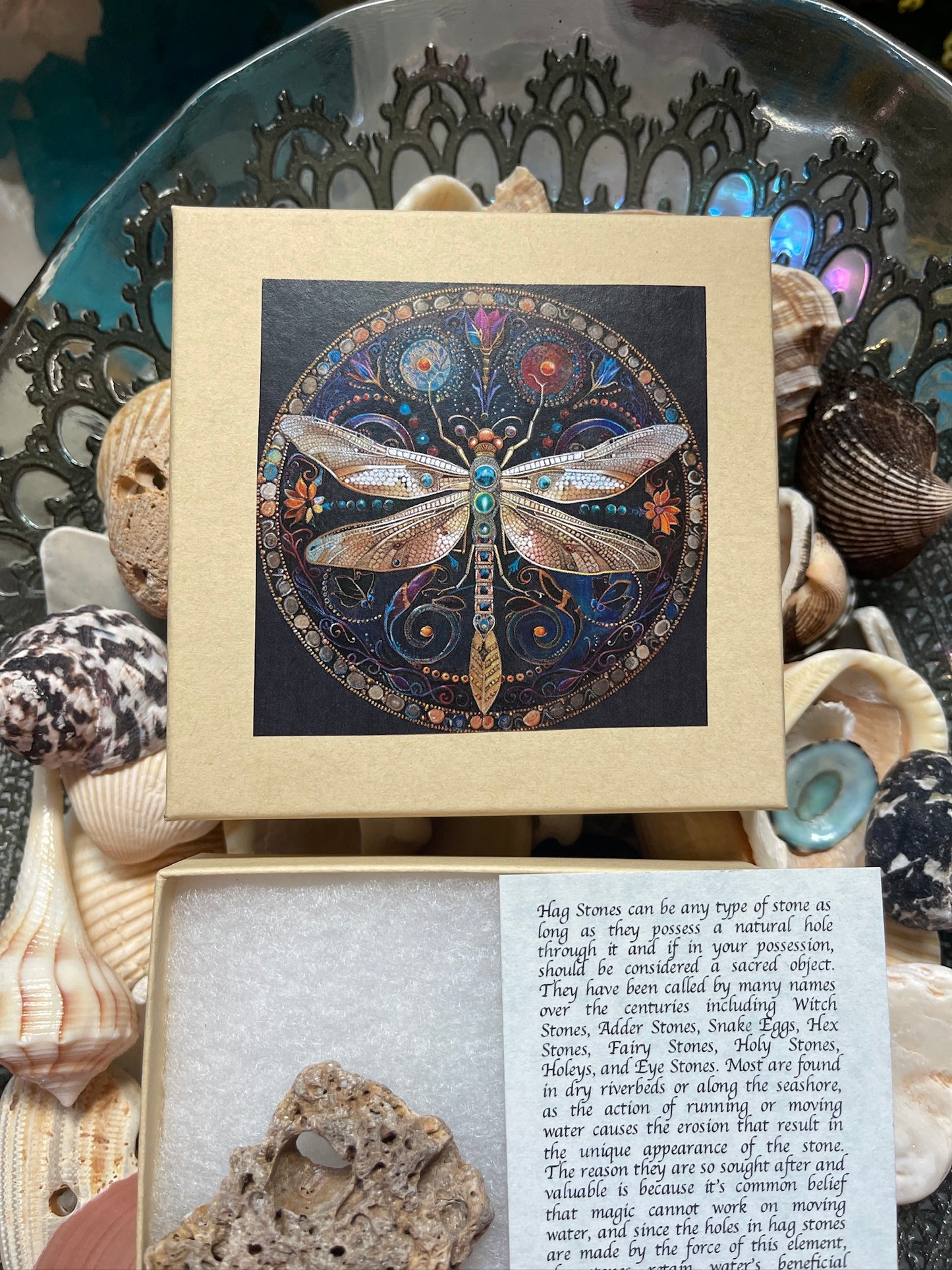 Mystical Dragonfly Gift Box with Local Hagstone