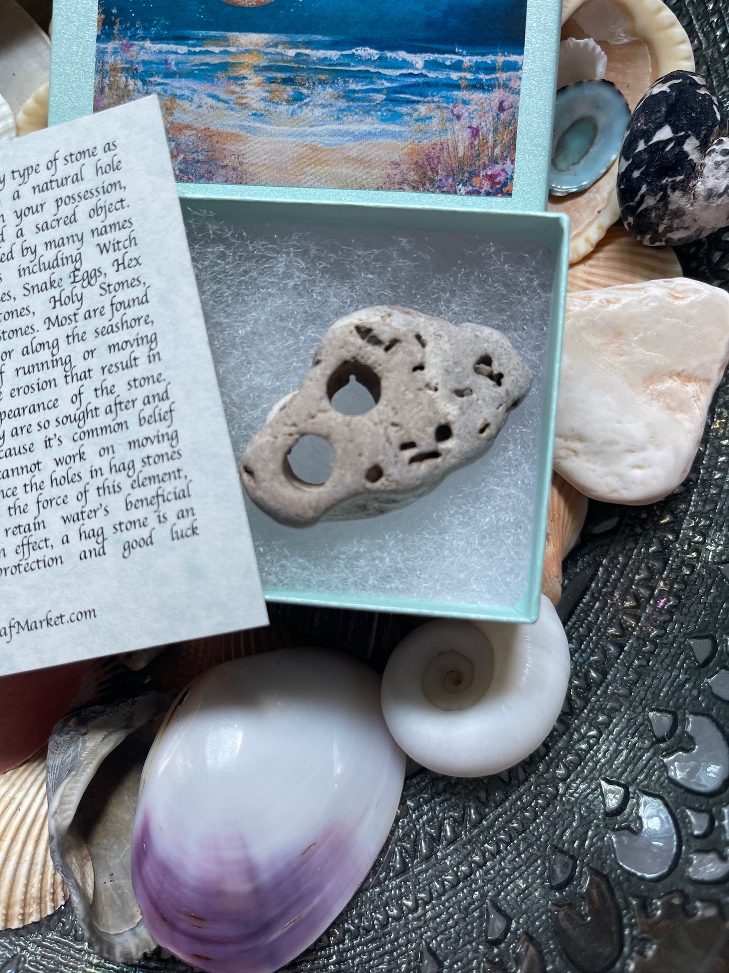 Magical Hagstone in Mystical Beach Gift Box