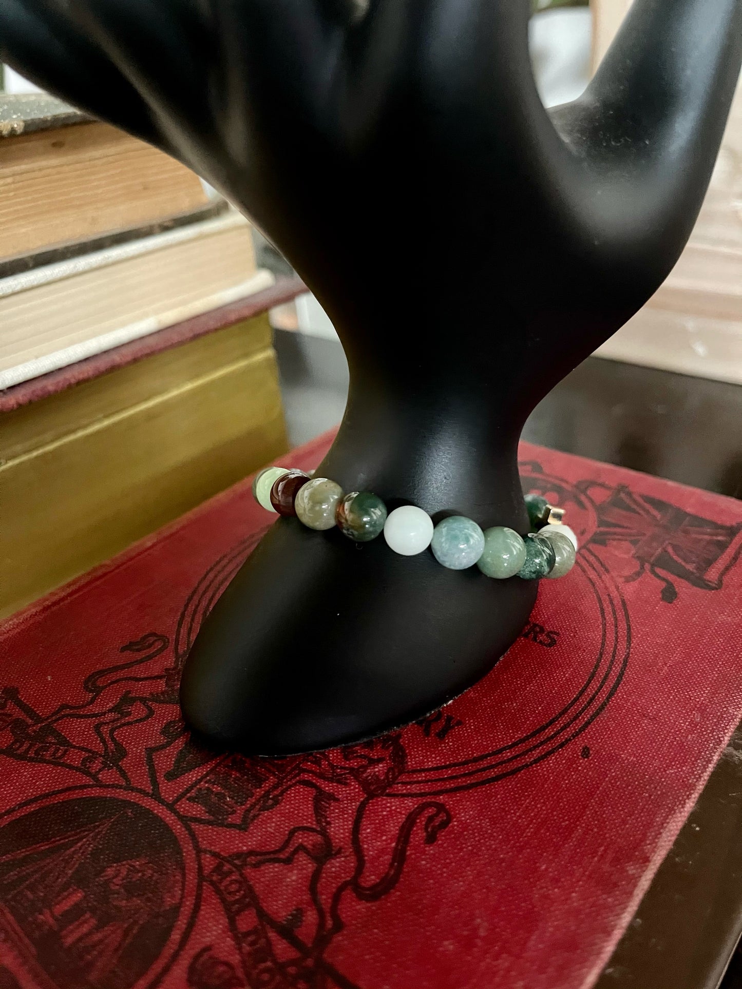 Goddess Hand Beaded Bracelet with Glow in the Dark Beads, Bodhi Jewelry