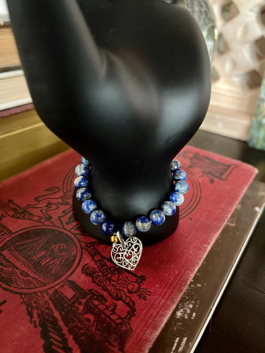 Little Goddess Hand Beaded Sodalite Bracelet with Gift Pouch, Bodhi Jewelry