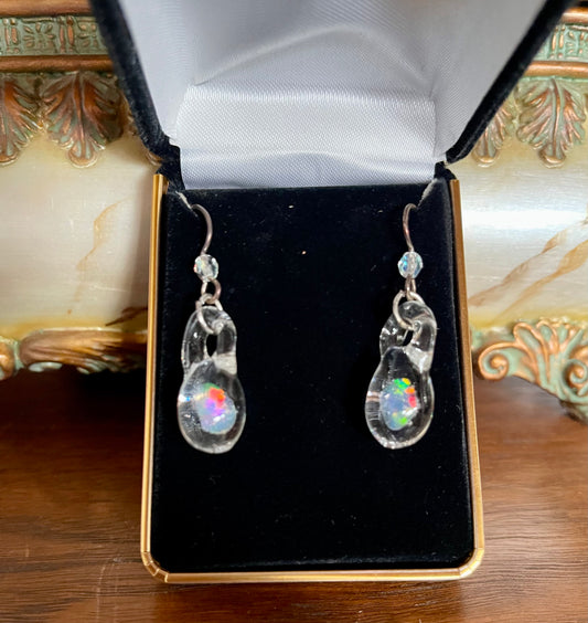 Vintage Hand Blown Glass Drop Earrings, Bodhi Jewelry