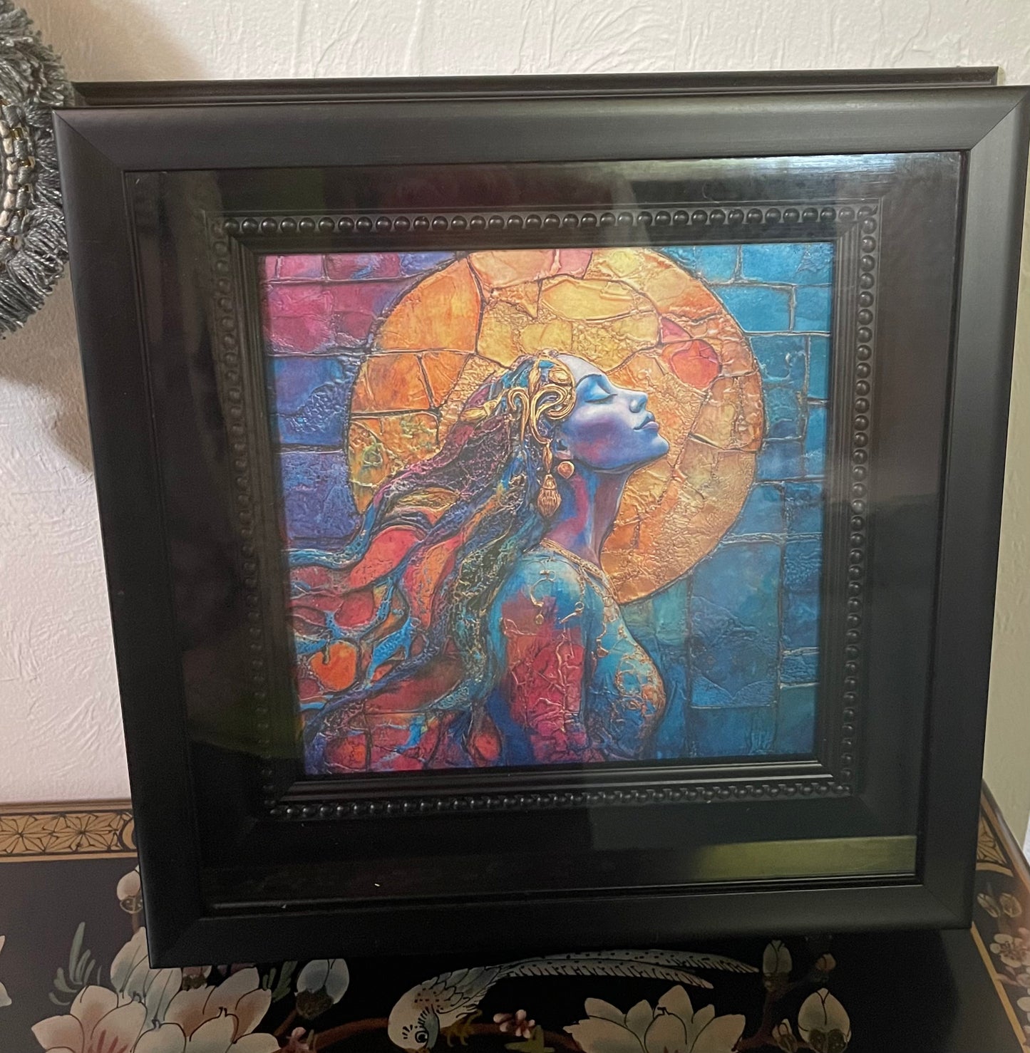 Limited Edition "Spirited" Art Print on Decoupage Rice Paper in Heavy Shadow Box Frame, Bodhi Home Decor