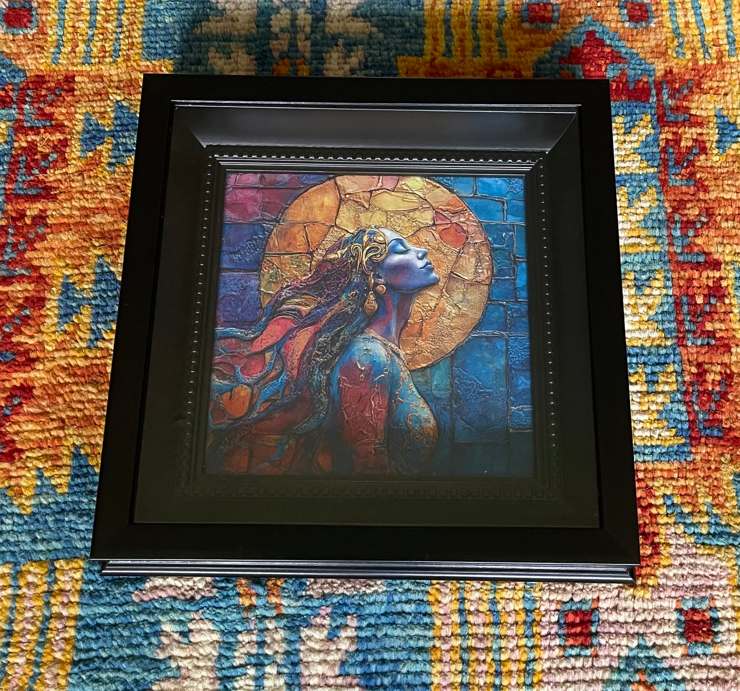 Limited Edition "Spirited" Art Print on Decoupage Rice Paper in Heavy Shadow Box Frame, Bodhi Home Decor