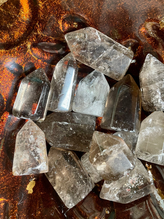 Natural Smoky Quartz Towers, Lodi Quartz, Rutile, Rainbow Inclusions, Bodhi Crystal Magic