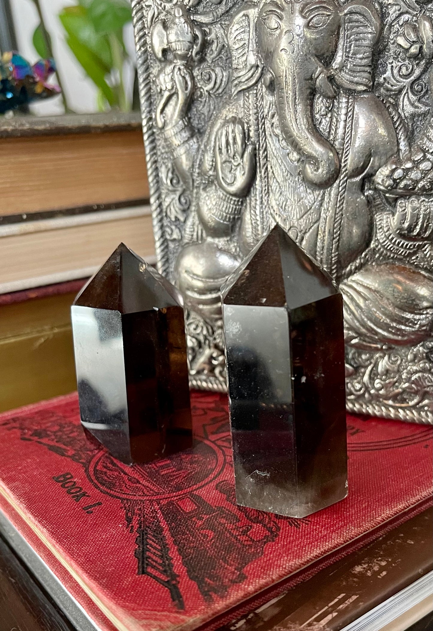 Natural Smoky Quartz Crystal Tower Healing Meditation Stone, Bodhi Crystal Magic