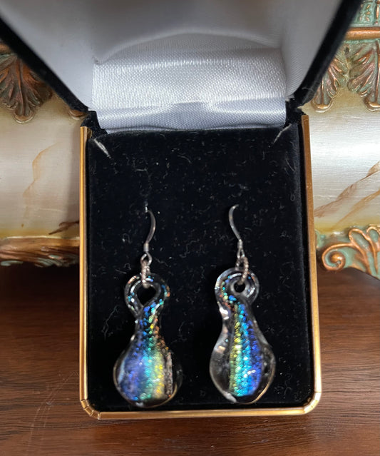 Vintage Hand Blown Glass Drop Earrings, Bodhi Jewelry