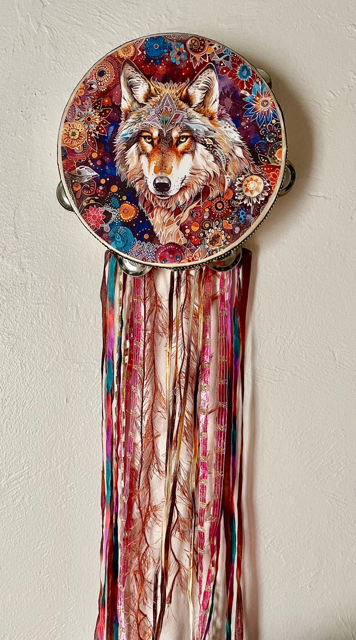 100 percent Shy Wolf Donation, Wolf Wall Hanging, Bodhi Home Decor