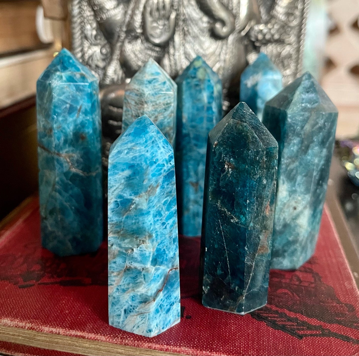 Blue Apatite Tower, Magical Blue Apatite, Bodhi Crystal Magic