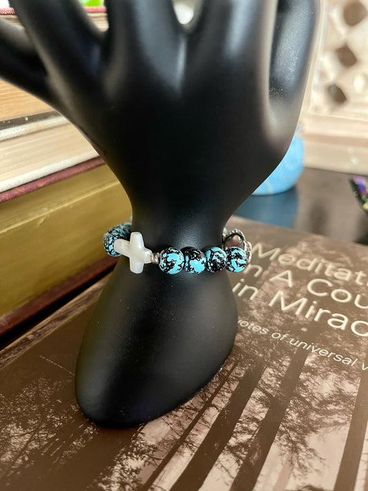 Little Goddess Hand Beaded Bracelet with Bedazled Flip Flop, Bodhi Jewelry