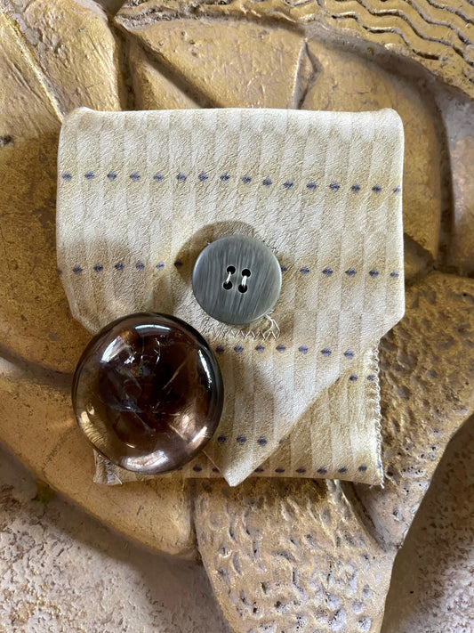 Upcycled Tie, Palm Stone Keeper, Tea Bag Travel Case, Bodhi Lovecycled