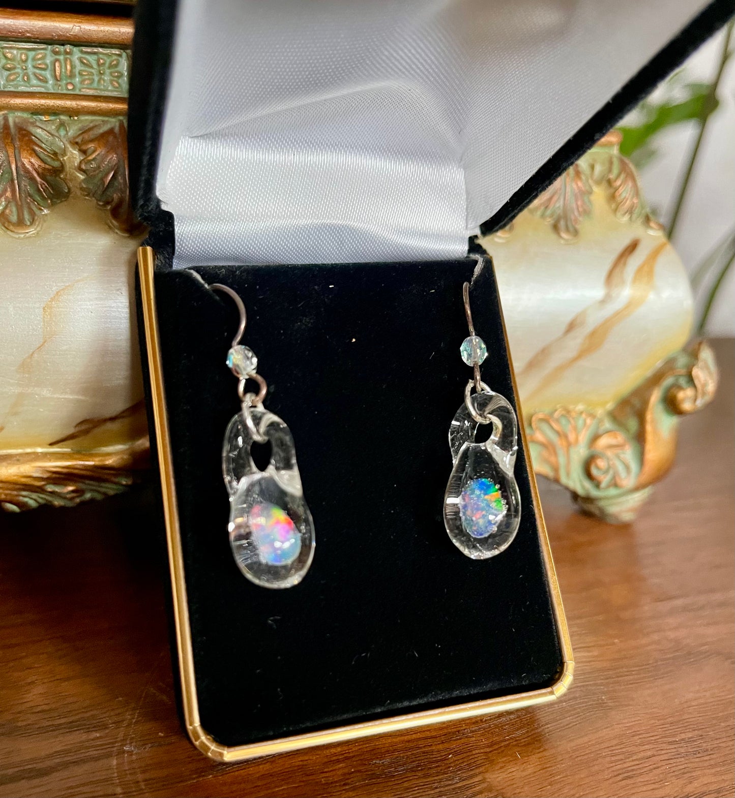 Vintage Hand Blown Glass Drop Earrings, Bodhi Jewelry