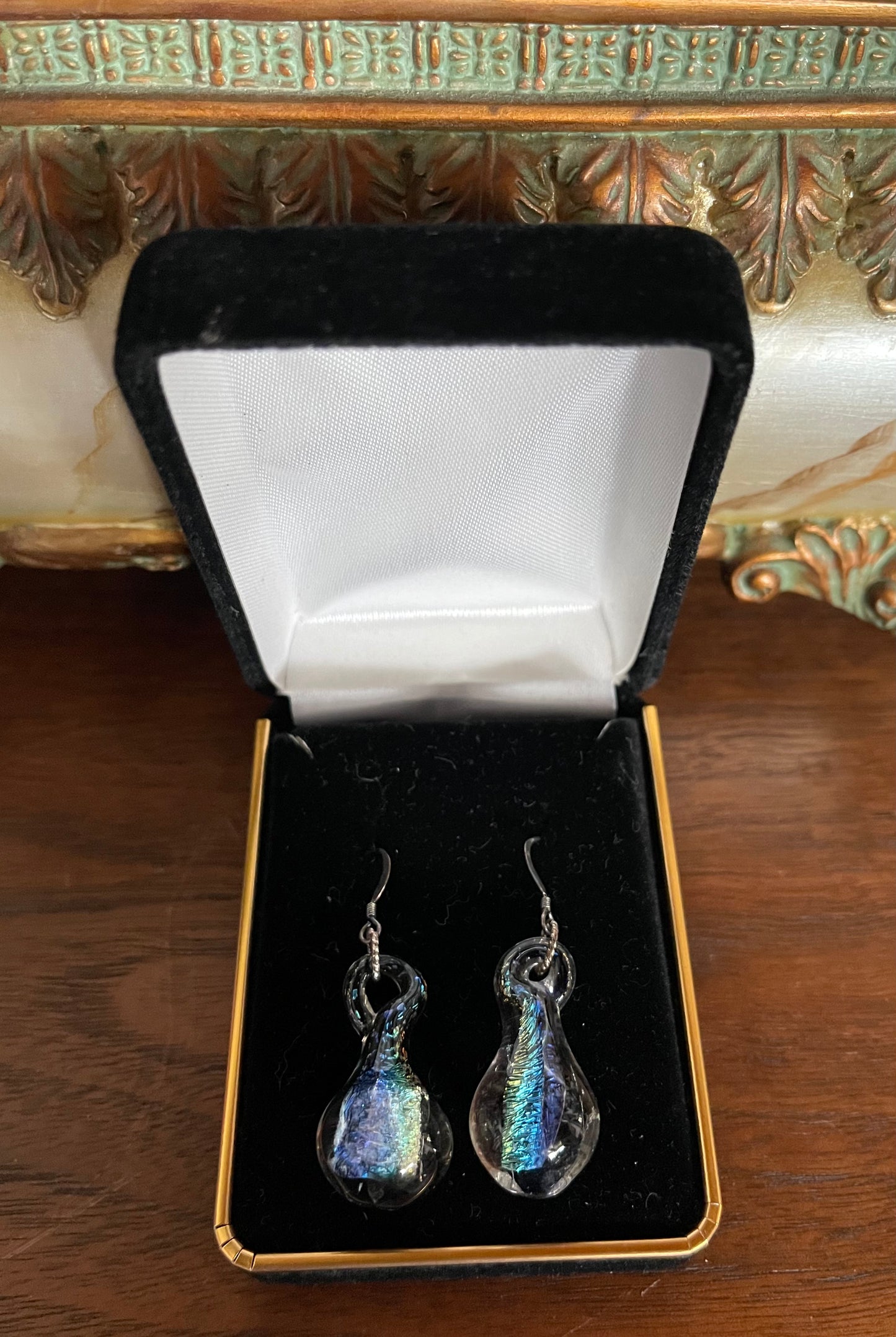 Vintage Hand Blown Glass Drop Earrings, Bodhi Jewelry