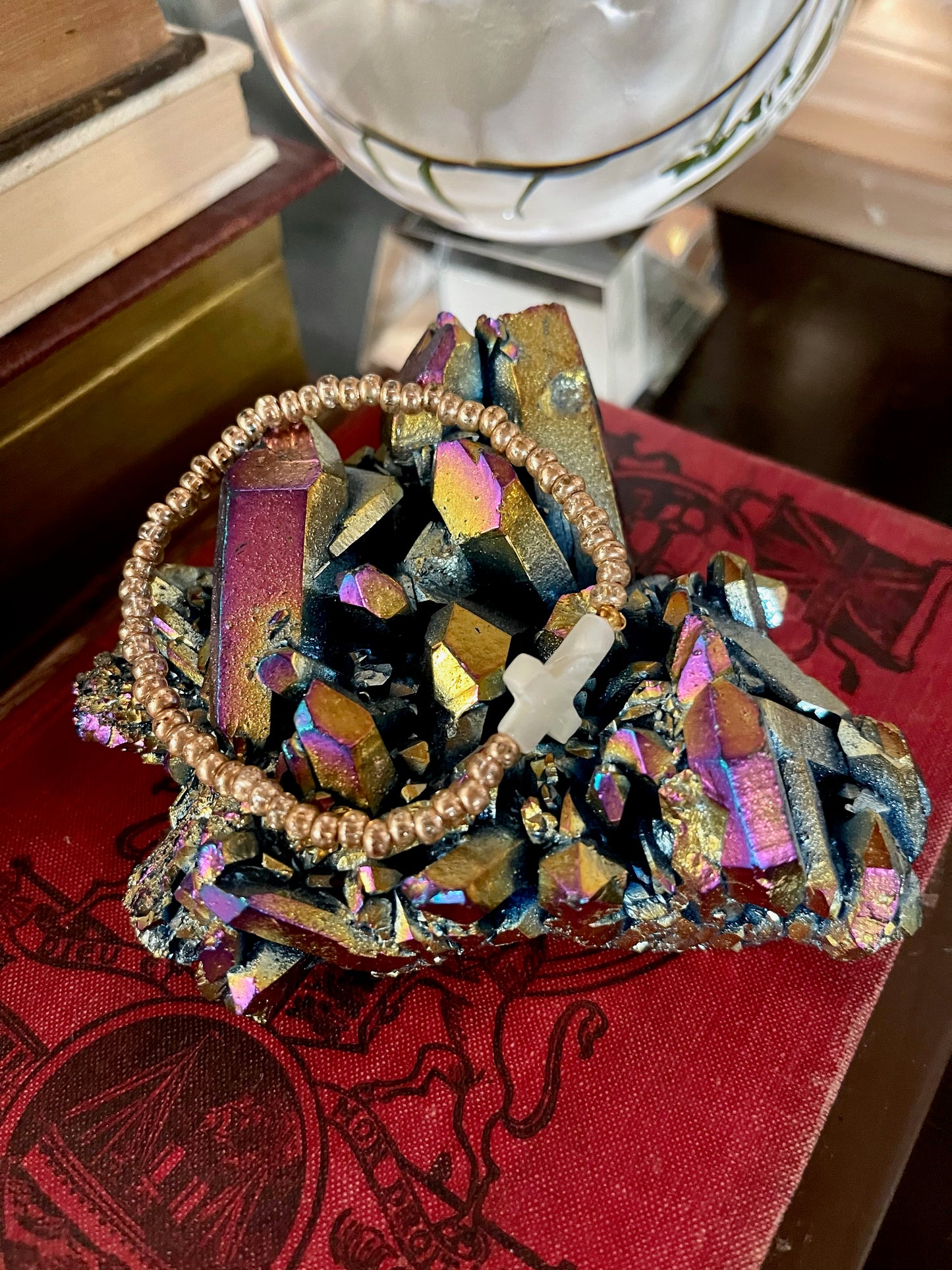 Hand Beaded Spacer Bracelet, Bodhi Jewelry