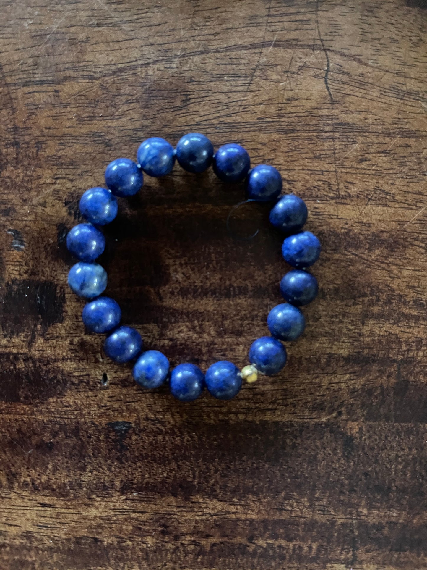 Little Goddess Hand Beaded Lapis Lazuli Bracelet with Gift Pouch, Bodhi Jewelry