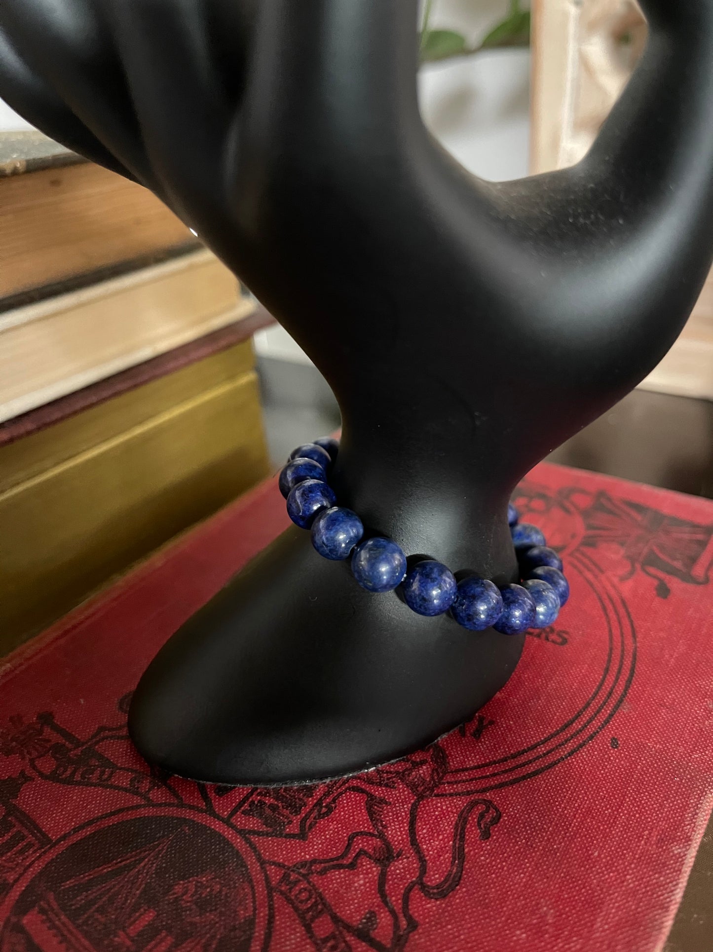 Little Goddess Hand Beaded Lapis Lazuli Bracelet with Gift Pouch, Bodhi Jewelry