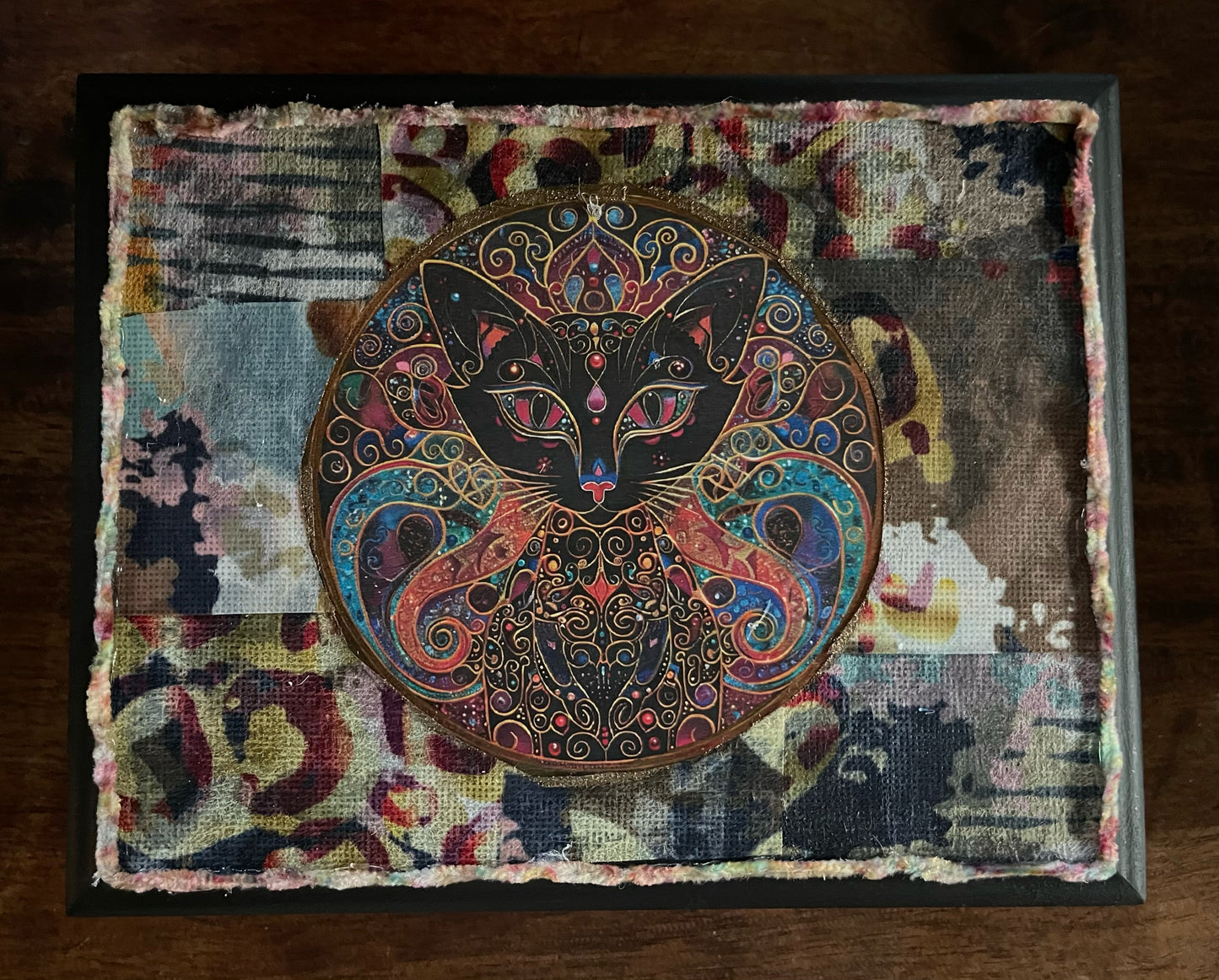 Mystical Cat Original Art Print Decoupage, Bodhi Lovecycled