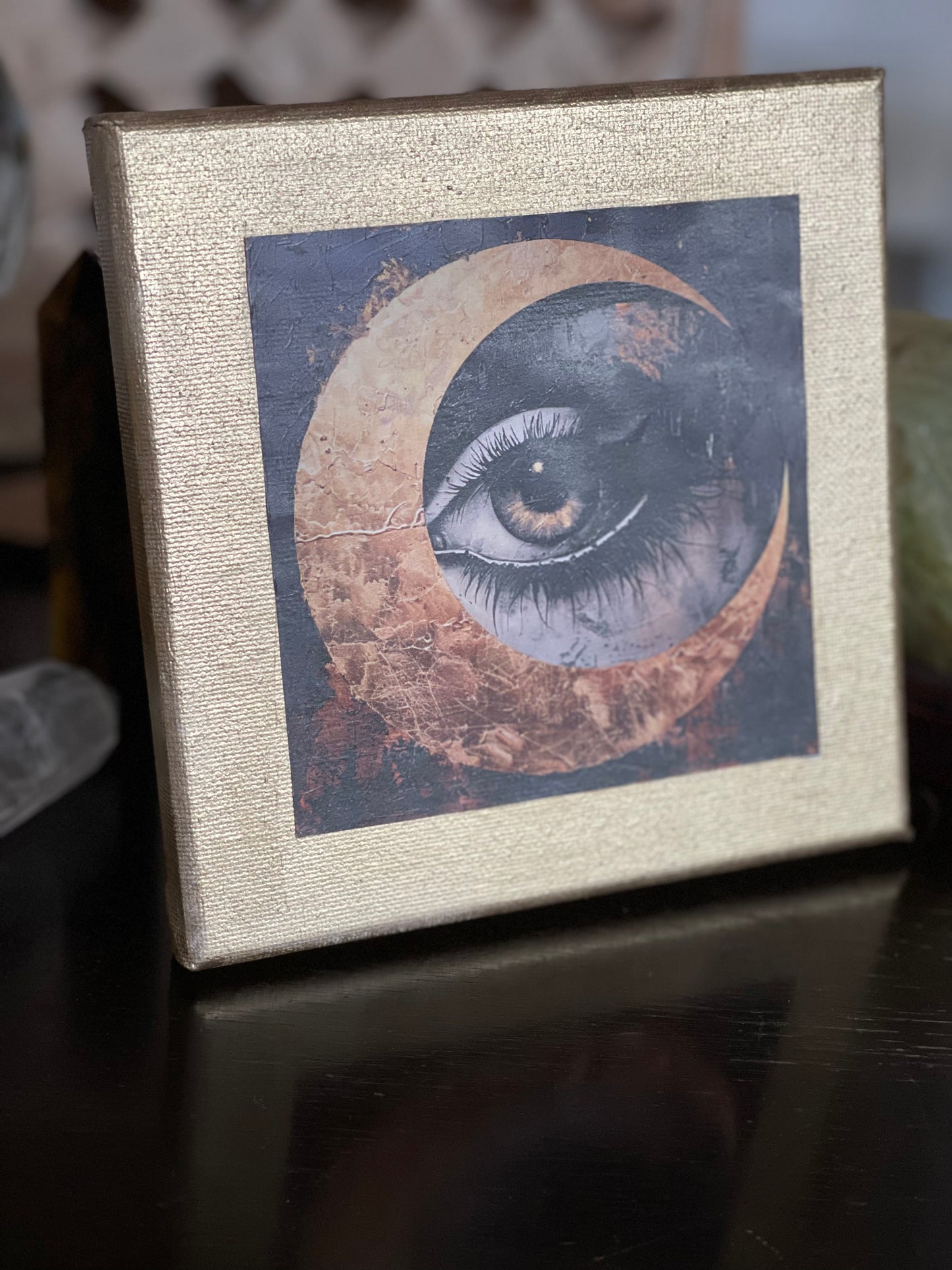 "The Mystic" Magical Moon and Eye Canvas, Bodhi Home Decor